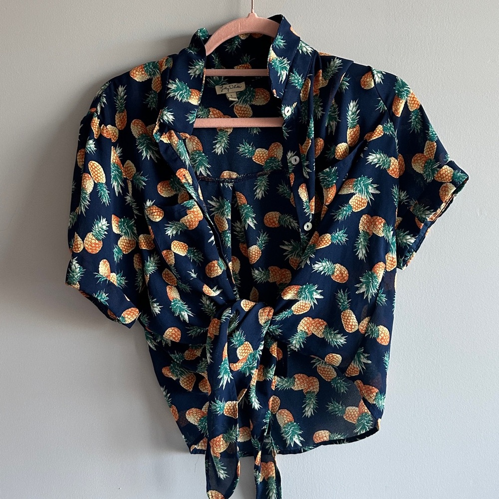 hawaiian shirt crop top button up